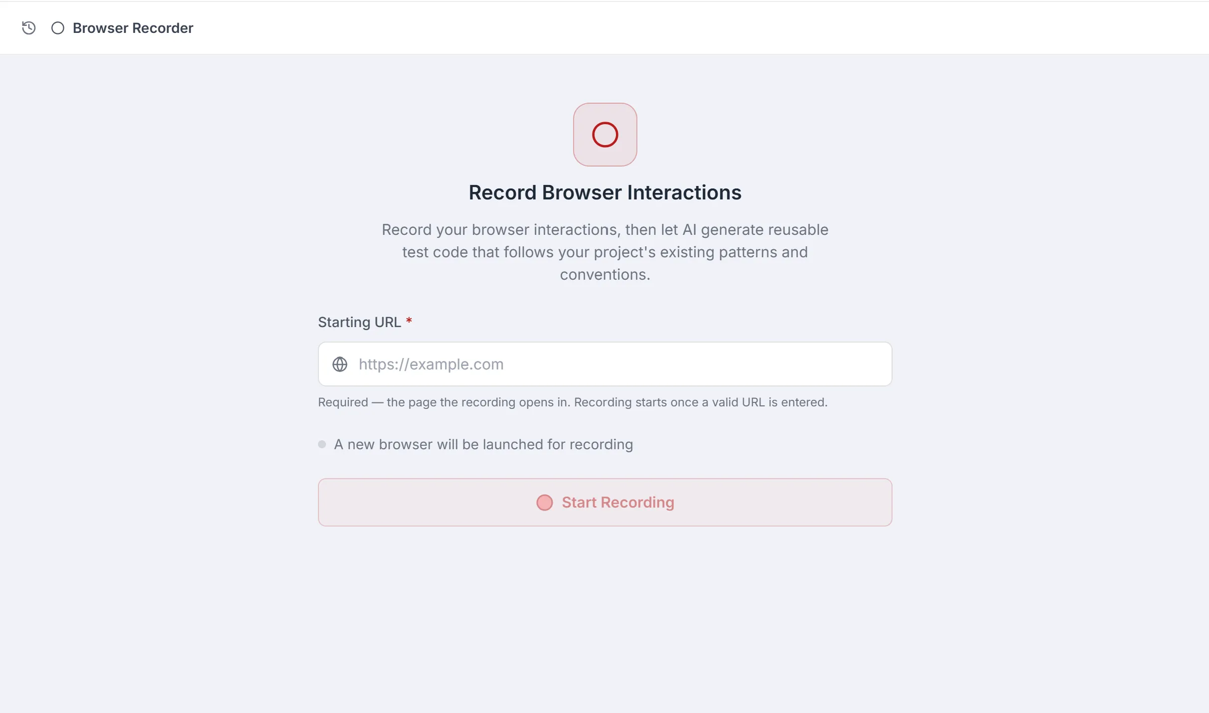 AI Record screen overview
