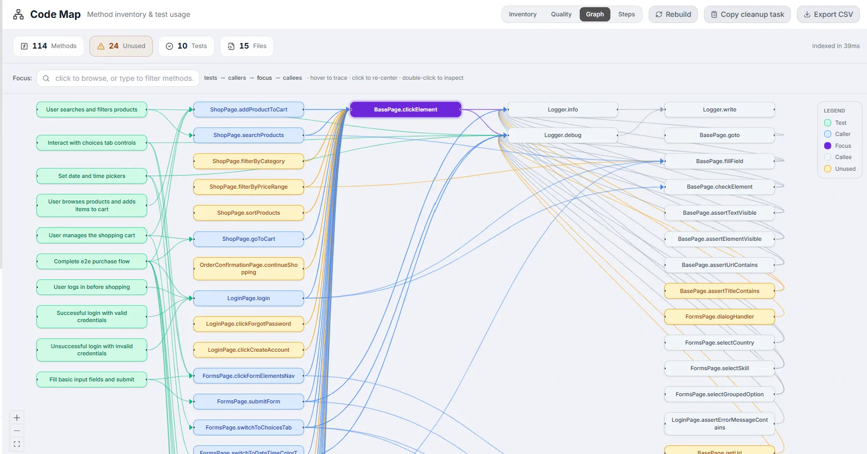 Project Explorer screen overview